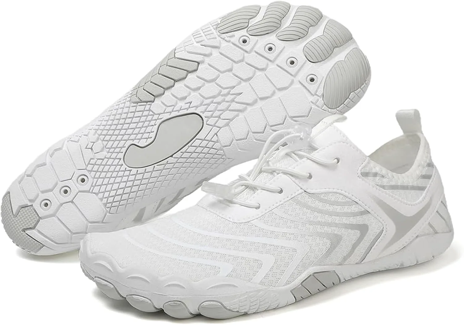 Обувь Footwear Pro Hike Barefoot для женщин и мужчин с широкой носочной частью, здоровая и нескользящая, дышащая, для босоногой ходьбы, пляжа, бассейна, плавания, серфинга, прогулок, походов и бега по тропам Generic, белый