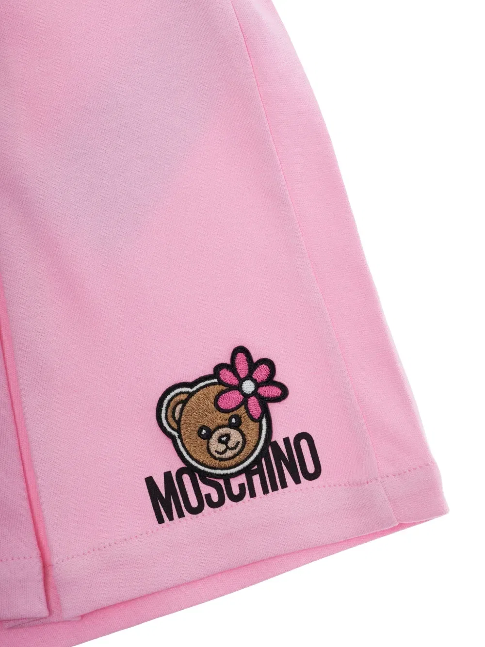 Вышитые плиссированные шорты Moschino Kids, розовый — фото 3