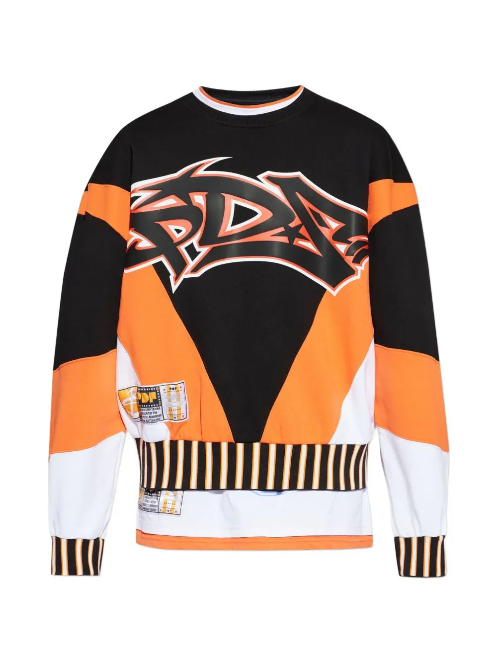 

Толстовка в полоску с графическим принтом Pdf, черный