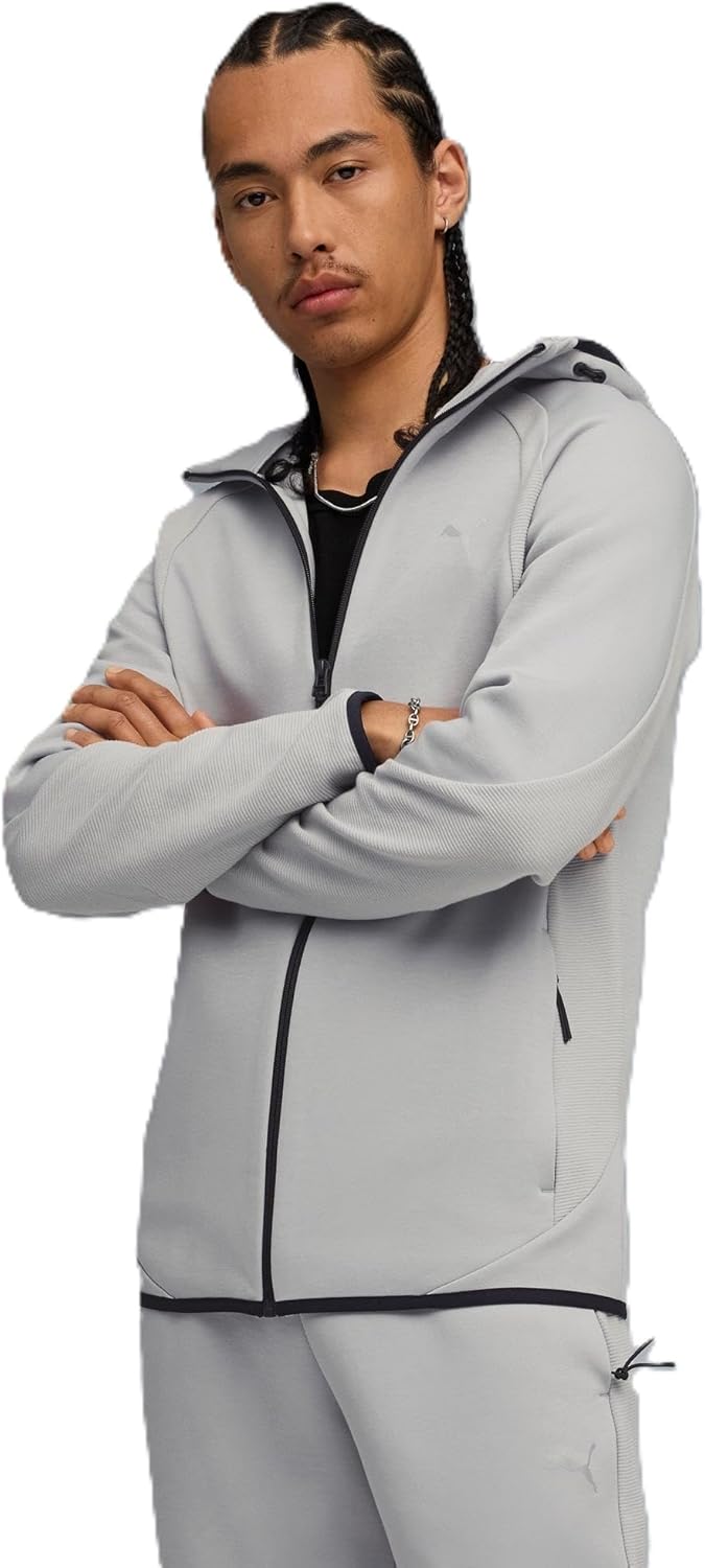 

Мужская повседневная спортивная толстовка Puma DK 691101 EVOSTRIPE FZ Hoodie, серый