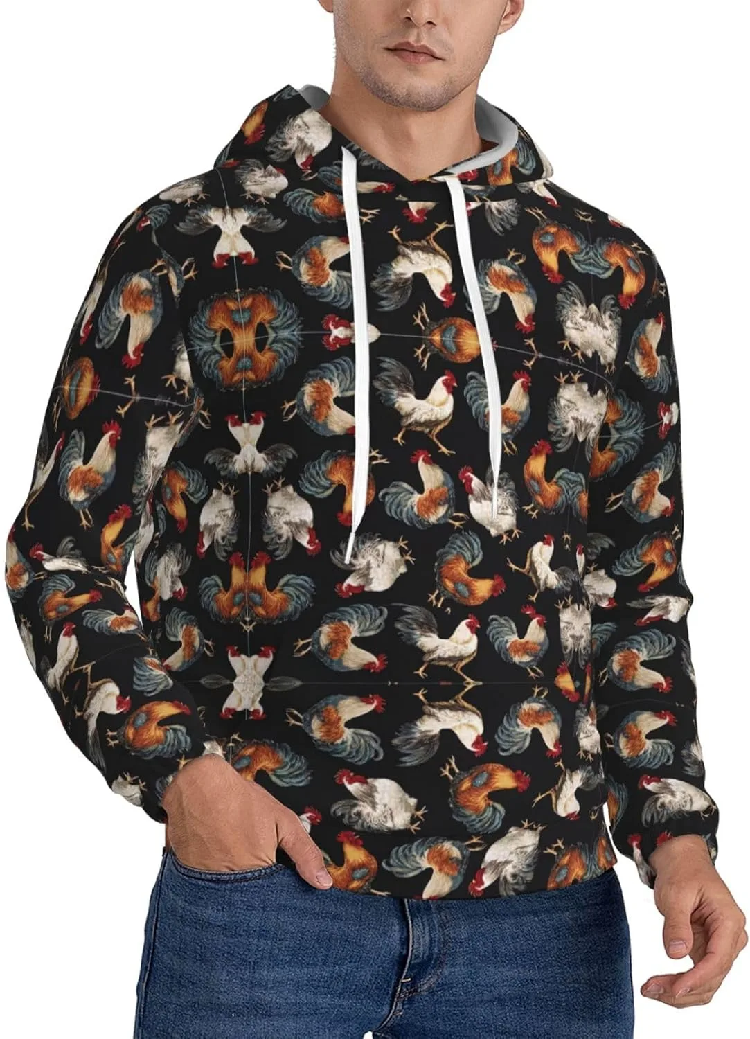 

Мужская флисовая толстовка с капюшоном, черная, с принтом French Roosters SamLng