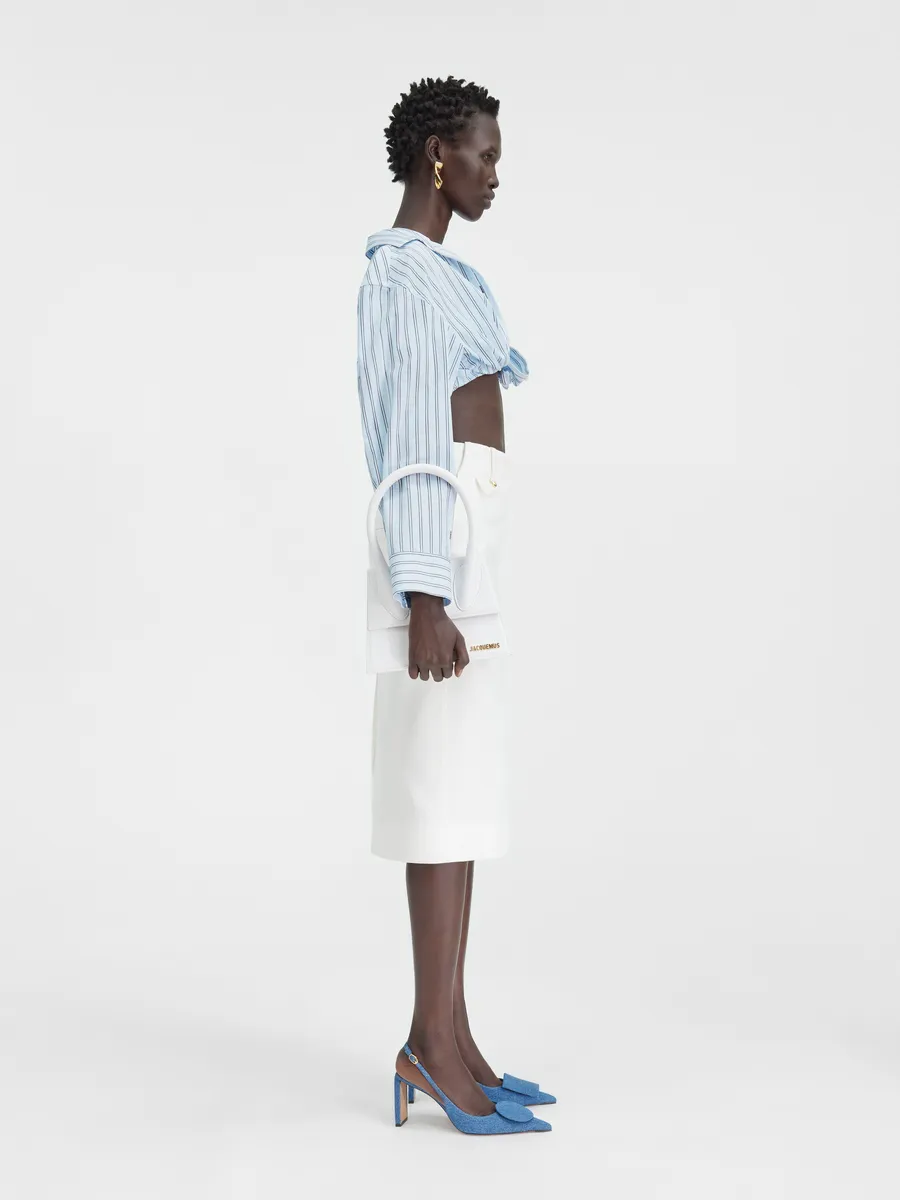 

Перекрученная рубашка La Bahia Courte Jacquemus, синяя полоска