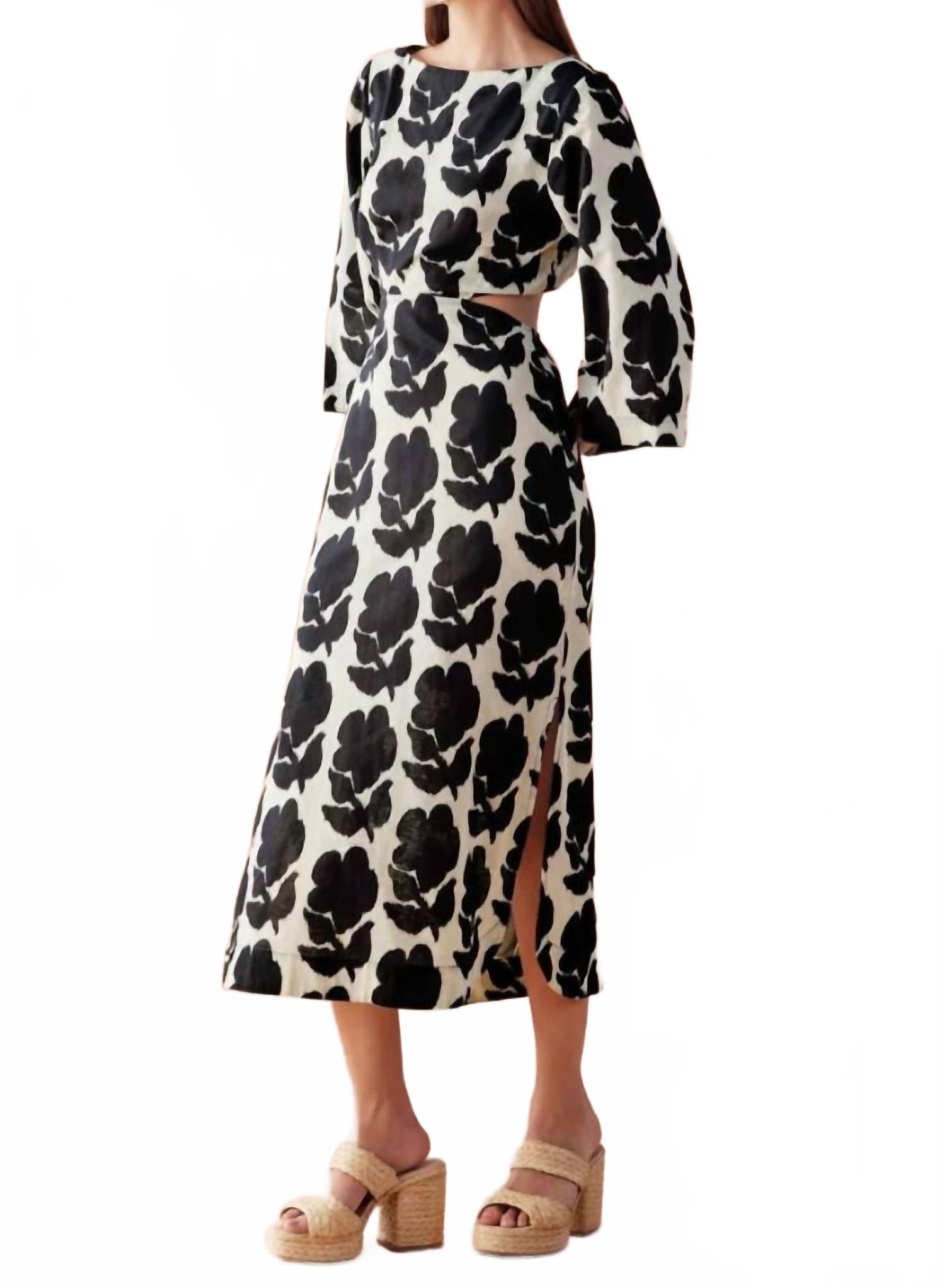 

Платье миди Peyton с ажурными вставками цвета Emma Mussel OMIKA, Emma Mussel