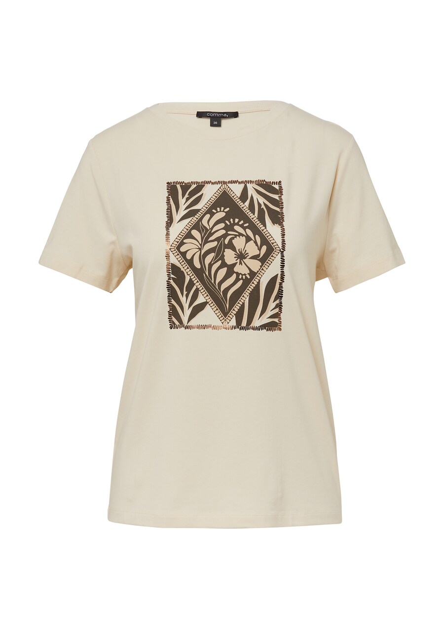 

Футболка COMMA, Beige/Light beige