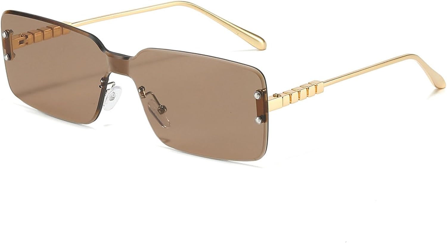 

Квадратные солнцезащитные очки без оправы. Простой квадратный дизайн. Защита от УФ-излучения UV400. Подходят для сочетания с одеждой, отдыха и путешествий Zxarunas us, Gold+light Brown