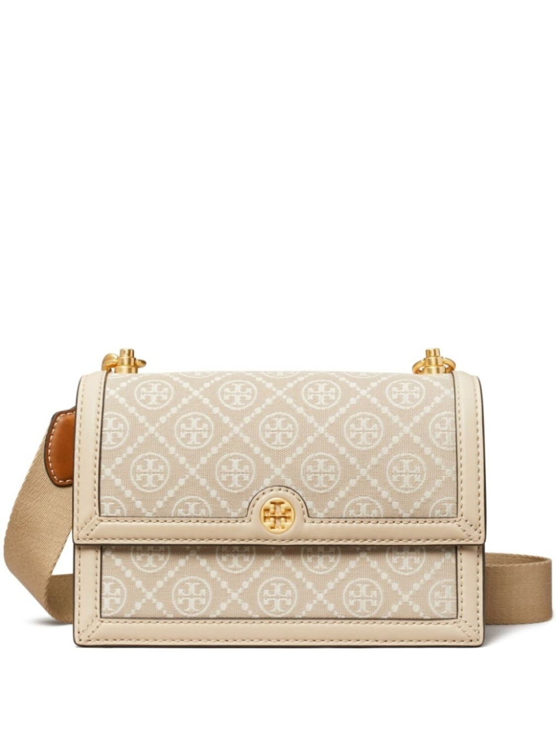 

Tory Burch маленькая сумка на плечо T Monogram, нейтральный цвет