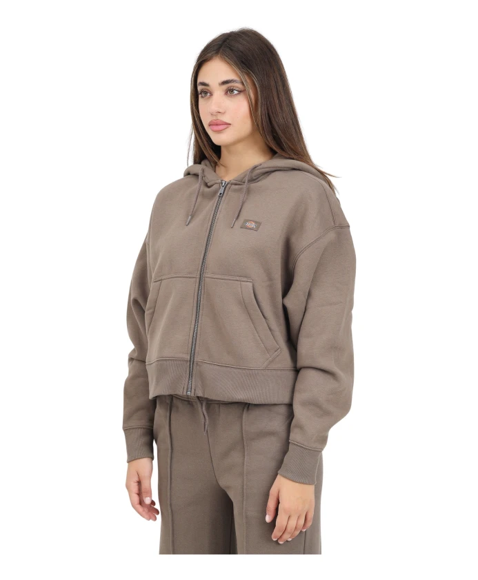 

Толстовка с капюшоном на молнии женский свитер дубовый порт Dickies, коричневый