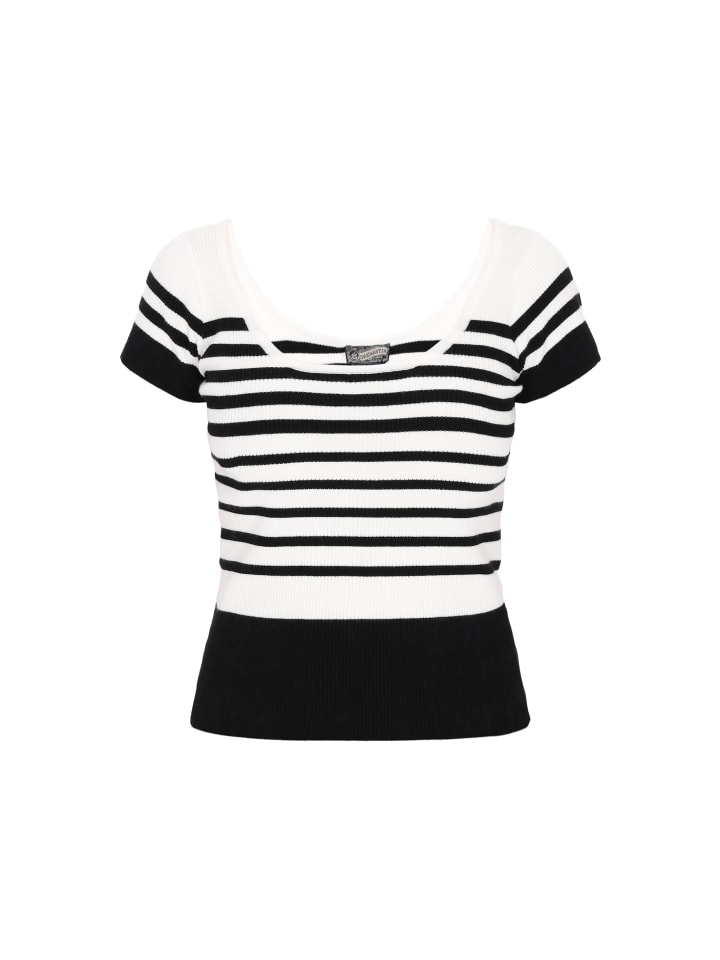 

DreiMaster Женская блузка кремового цвета с черными вставками