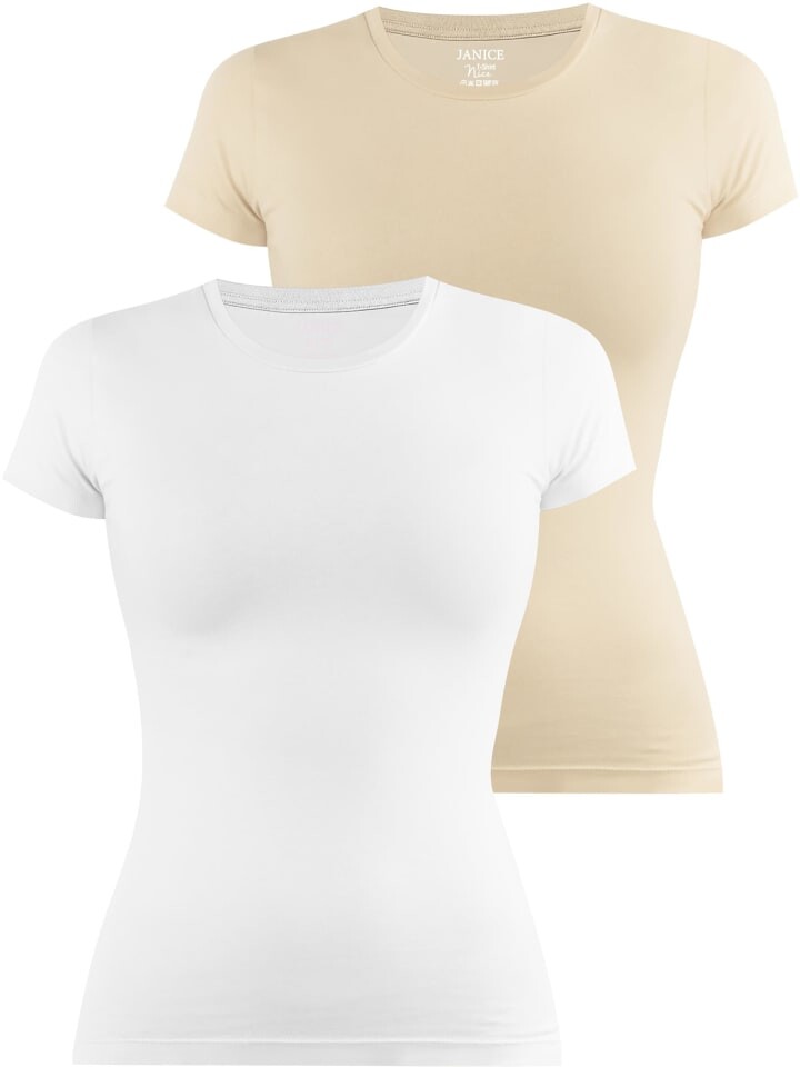 

Футболка Janice hochgeschlossen Nice, цвет beige/weiß