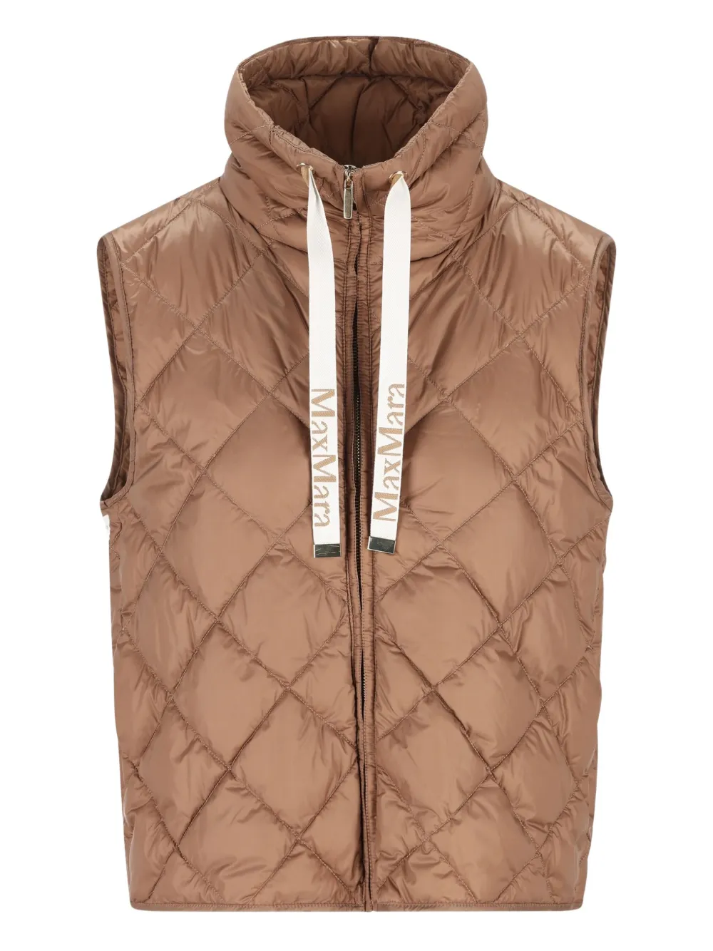 

Стеганый жилет на молнии Max Mara, коричневый