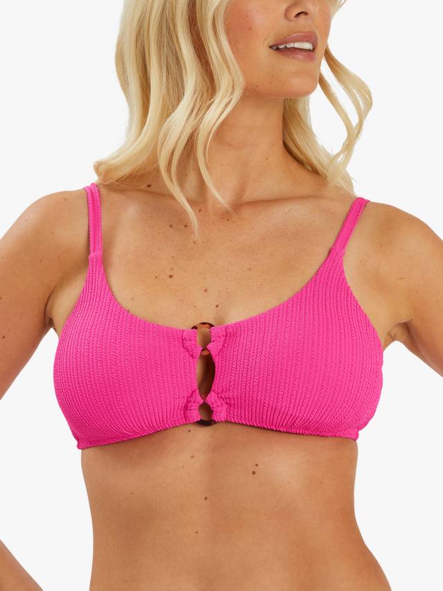 

Топ бикини бралетт с двойным кольцом и фактурной текстурой Accessorize, Pink