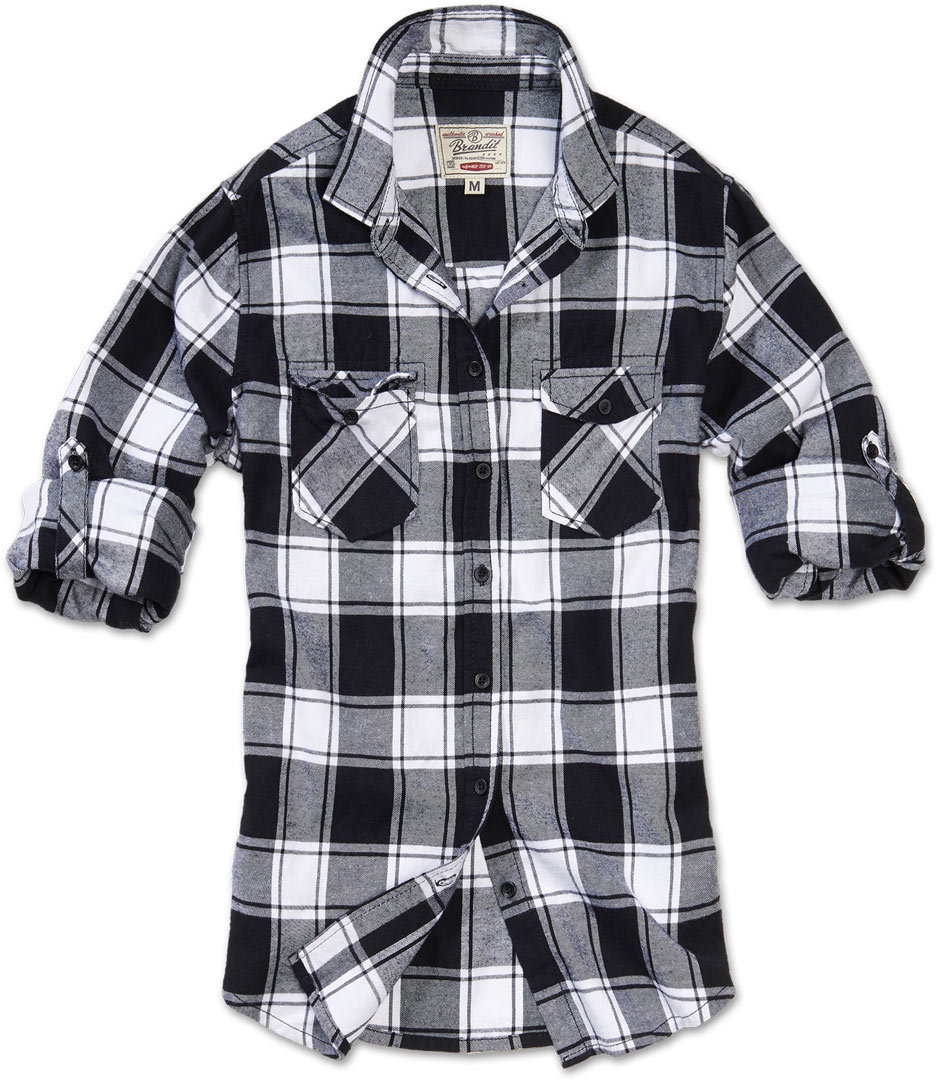 

Рубашка Brandit Amy Flanell Ladies Shirt, черный/белый