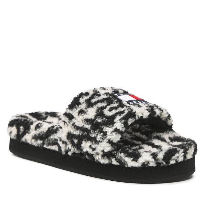 

Тапочки Tommy Jeans Slipper, черно-белый