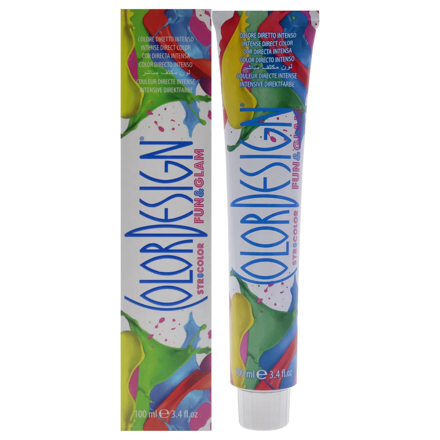 Полуперманентная краска для волос Fun and Glam Demi-permanent Hair Color - Extreme Red от ColorDesign, подходит для мужчин и женщин - 3,4 унции (99 мл)