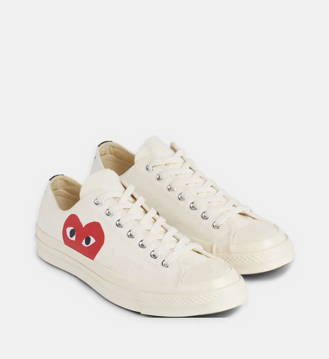 Кеды Comme des Garçons PLAY X Converse из хлопка, белый — фото 2