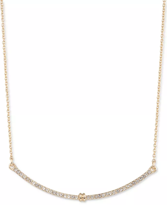 

Ожерелье с изогнутой планкой золотистого цвета с паве, 16 дюймов + удлинитель 3 дюйма Lauren Ralph Lauren