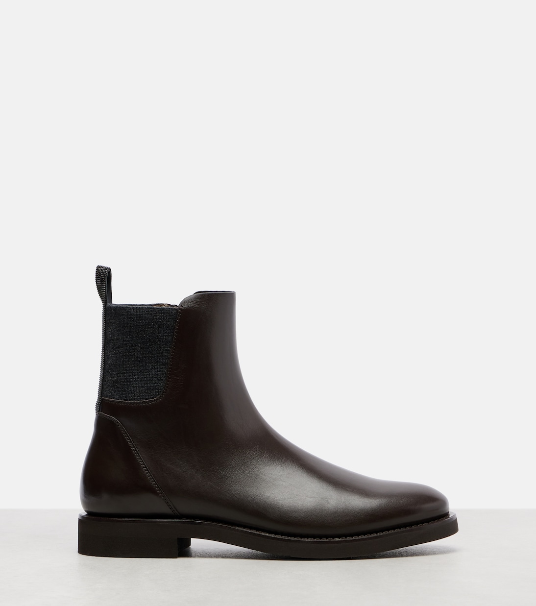 Ботильоны Chelsea Monili из кожи Brunello Cucinelli, Testa Moro — фото 4