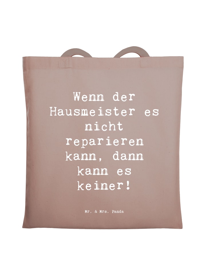 

Mr. & Mrs. Panda Сумка-шоппер с надписью "Помощь уборщику" пастельно-коричневого цвета