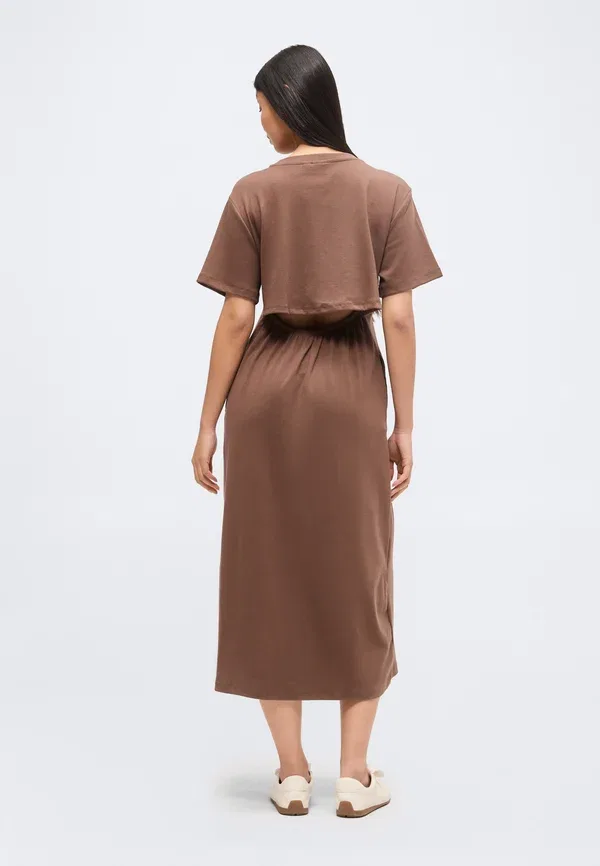 Платье-футболка Gap, модель jersey dress, цвет янтарное дерево — фото 3