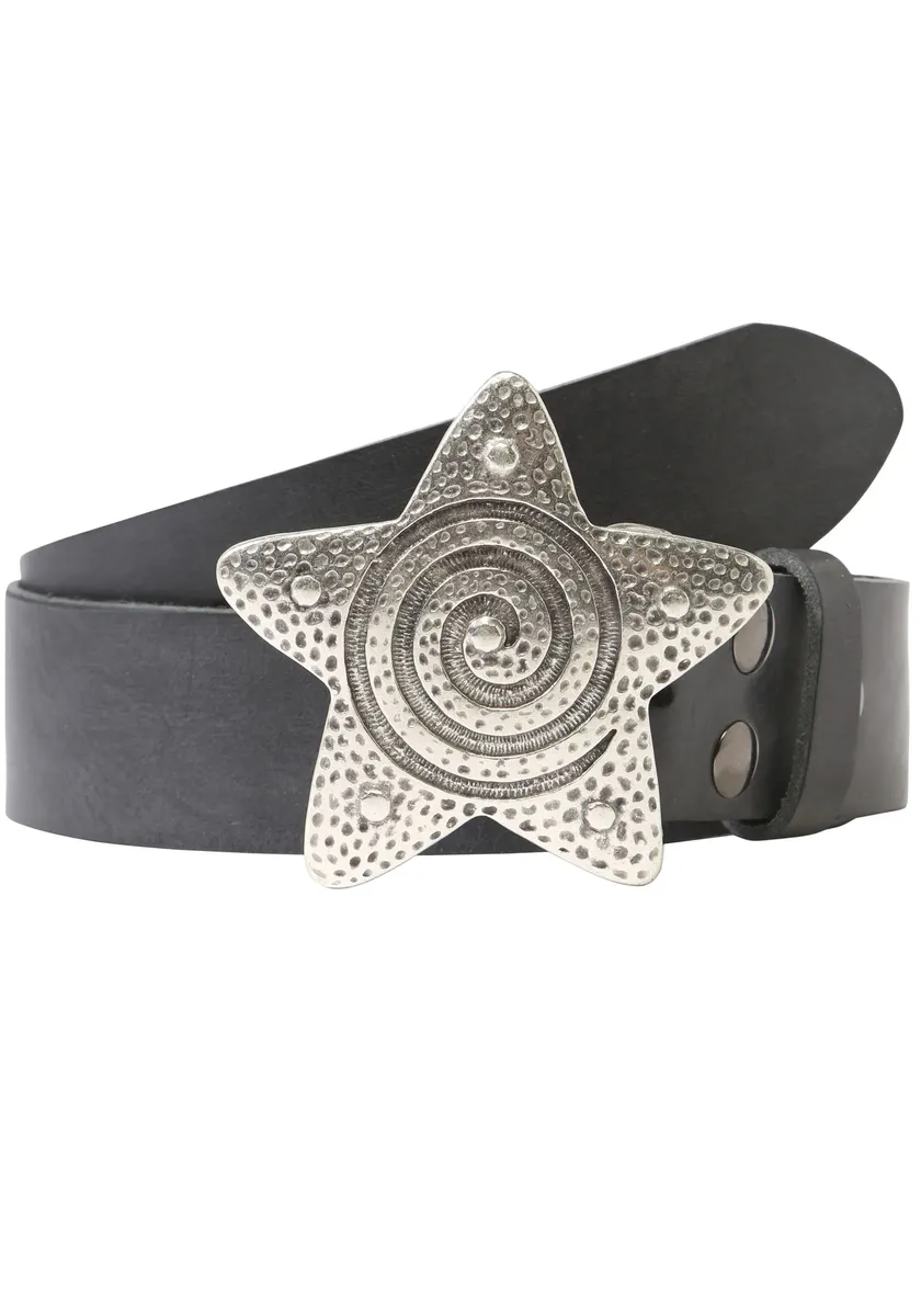 

Ремень кожаный LIFE RING by showroom 019°, со сменной застежкой "Starfish Silver" Rettungsring By Showroom 019°, серый