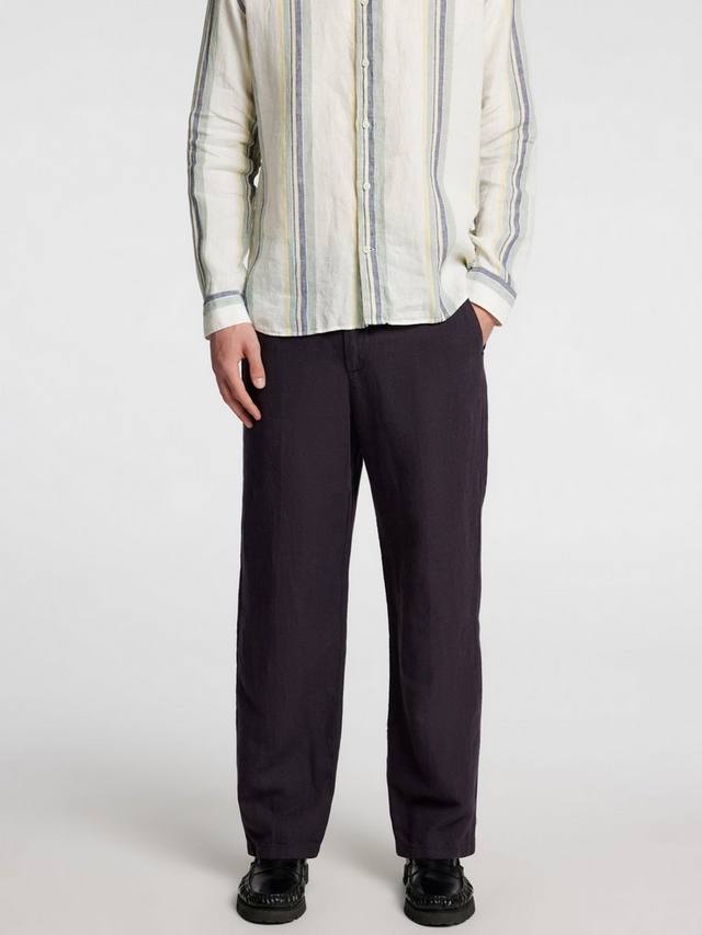 

Брюки Mads Sun Press прямого кроя из льняной смеси Selected, Phantom