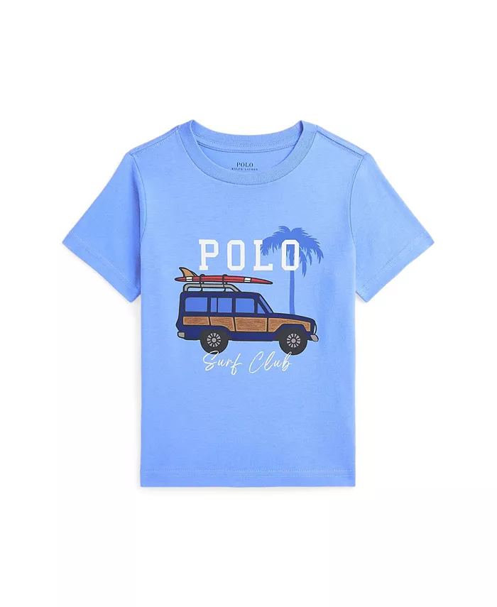

Футболка с принтом машинок для малышей и мальчиков Polo Ralph Lauren, синий