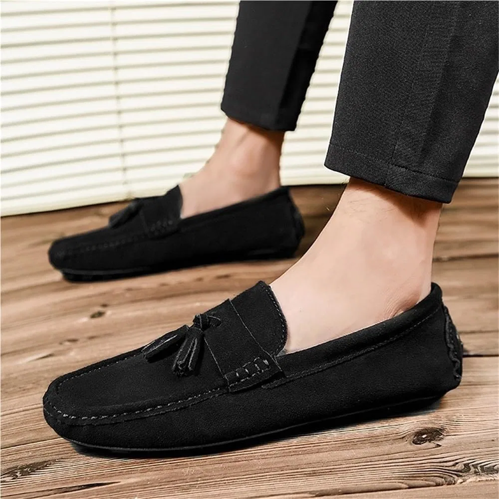 Лоферы замшевые мужские Tassel Loafers, Black UOPYNE — фото 3