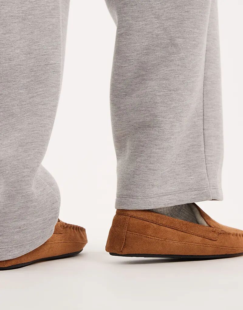 Мокасины ASOS DESIGN светло-коричневого цвета с подкладкой из искусственного меха — фото 4