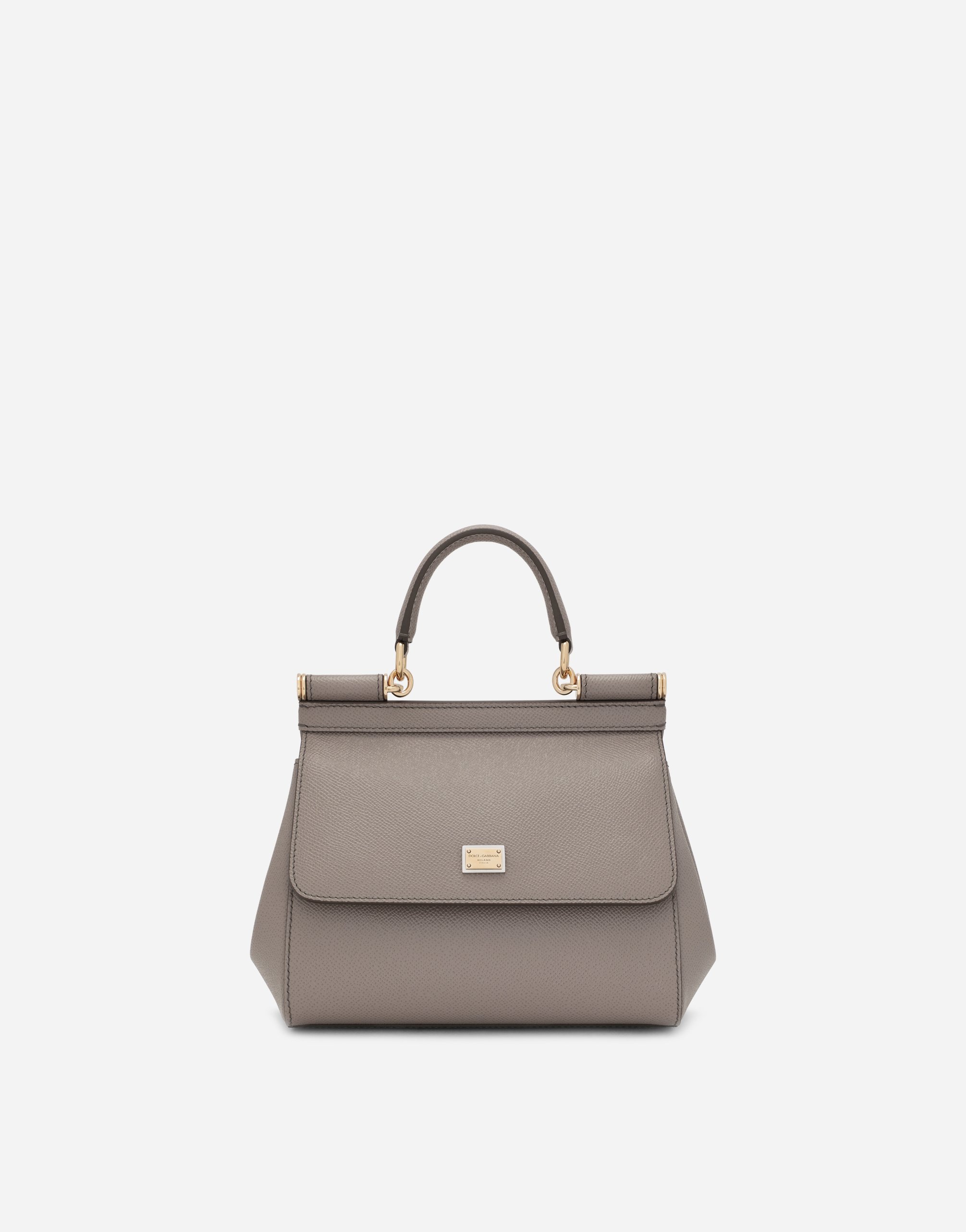 

Сумка sicily среднего размера из кожи dauphine Dolce & Gabbana, бежевый