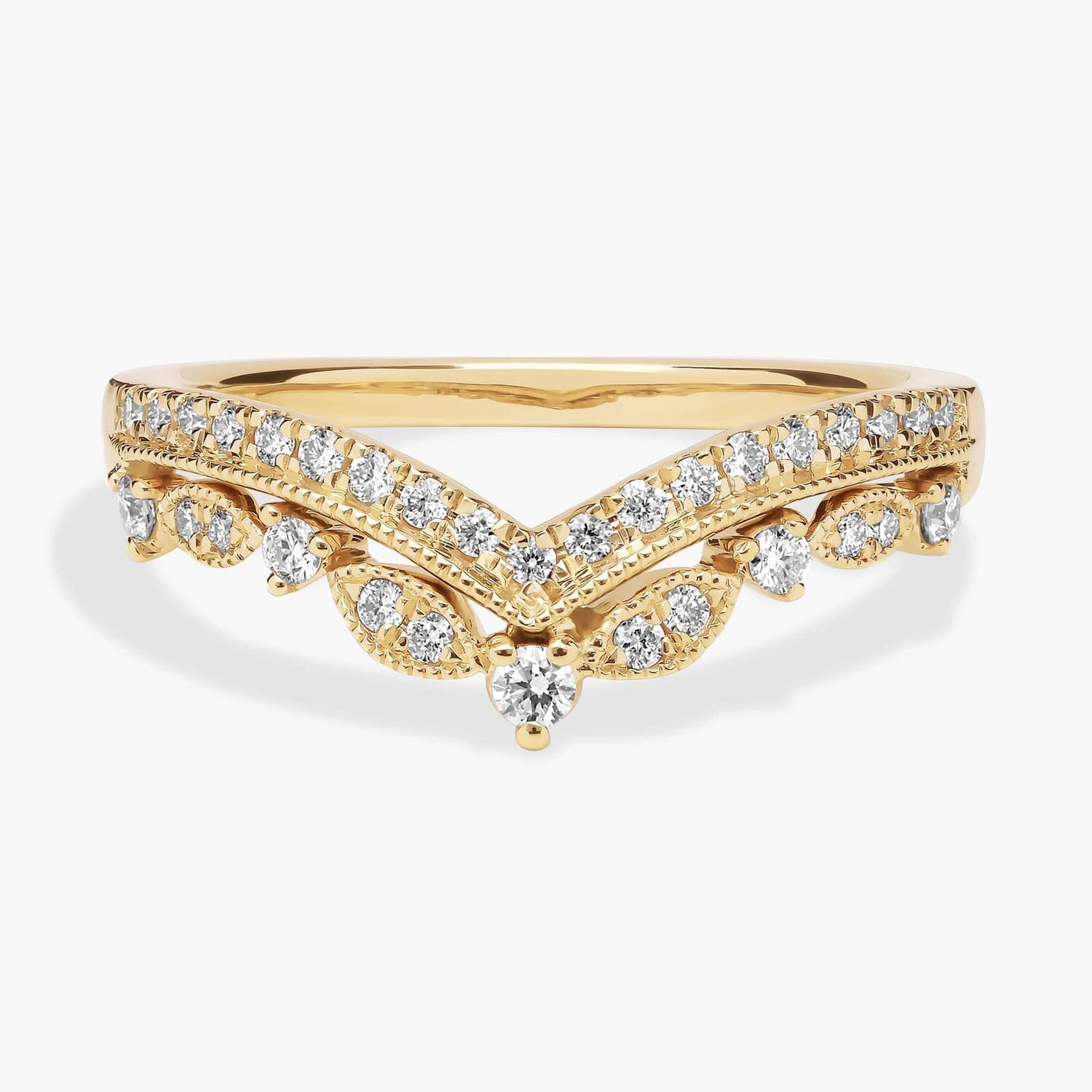 

Кольцо с изогнутым бриллиантом Regal из 18-каратного желтого золота (1/4 карата) Blue Nile