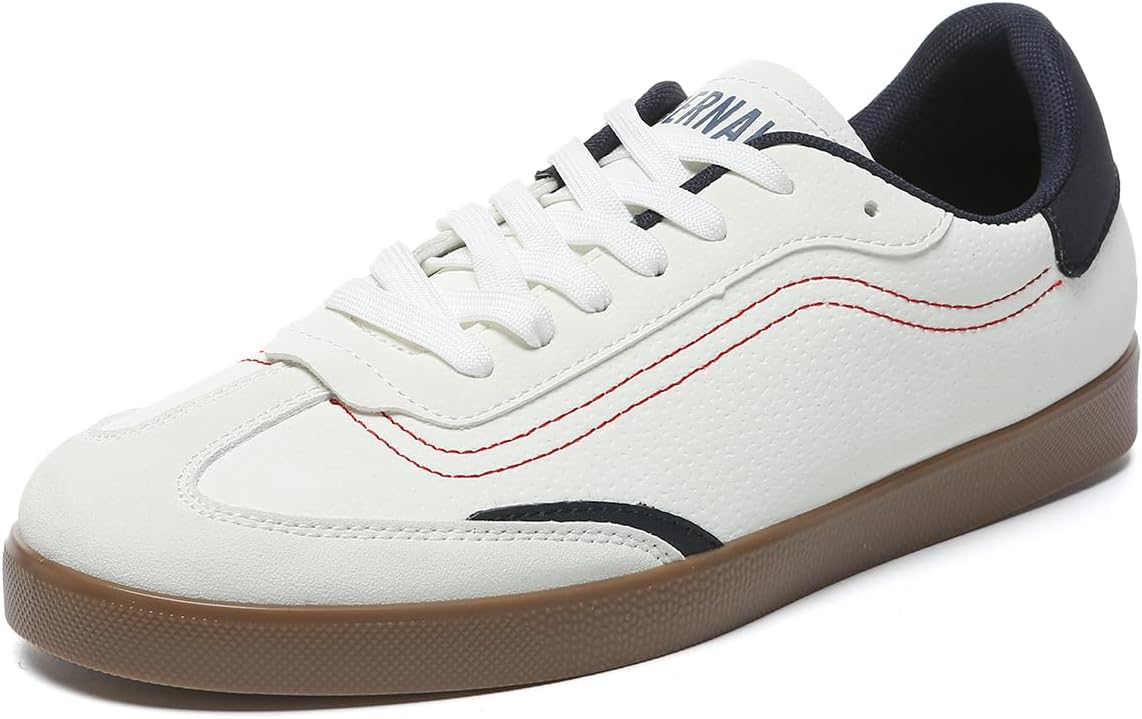 

Мужские модные кроссовки Bernal с низким верхом для прогулок и путешествий, повседневные удобные кроссовки на шнуровке, противоскользящие, для тенниса, школы, гимнастики, катания на скейтборде и спорта, белый/синий