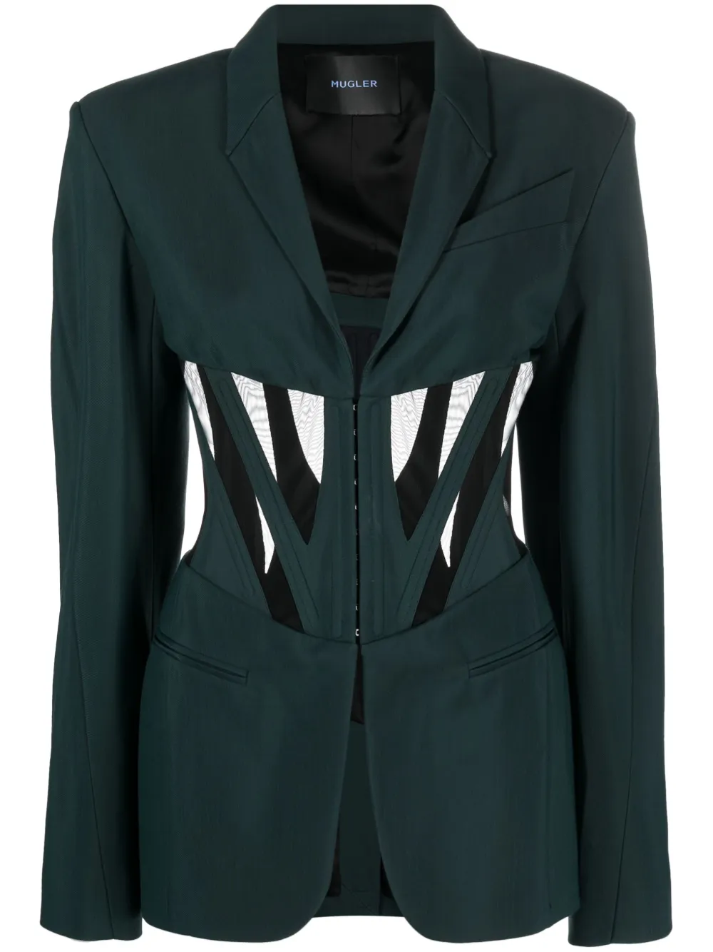 

Жакет с корсетными вставками Mugler, зеленый
