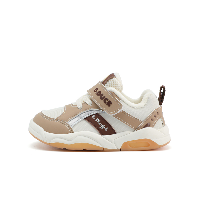 

Износостойкие легкие амортизирующие утепленные низкие детские повседневные кроссовки для детей 3-7 лет B.Duck, бежевый/коричневый