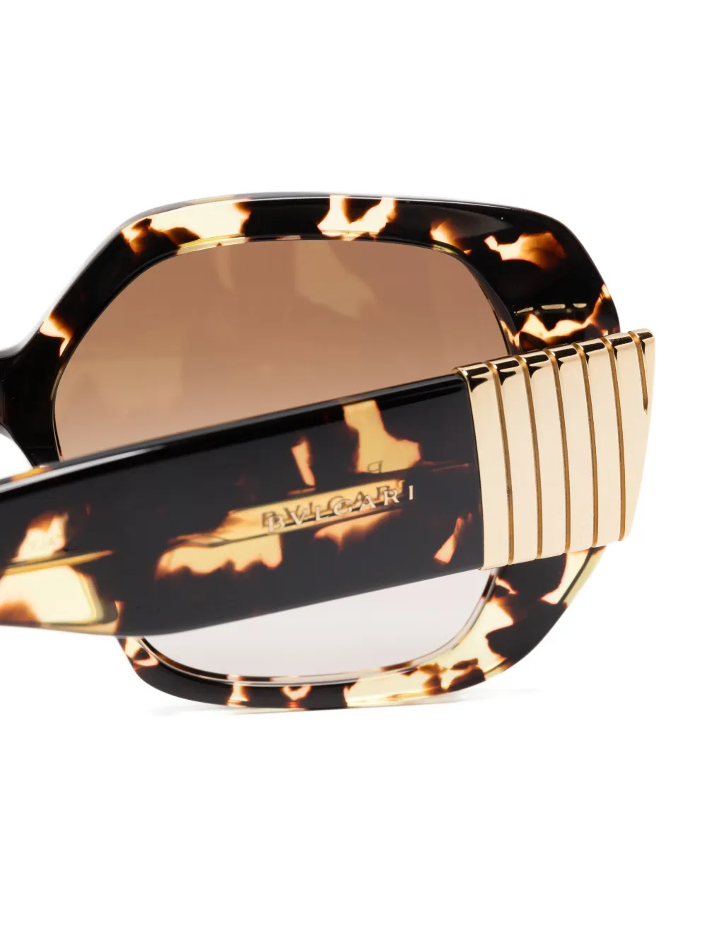 Солнцезащитные очки черепаховой расцветки Bvlgari, коричневый — фото 3