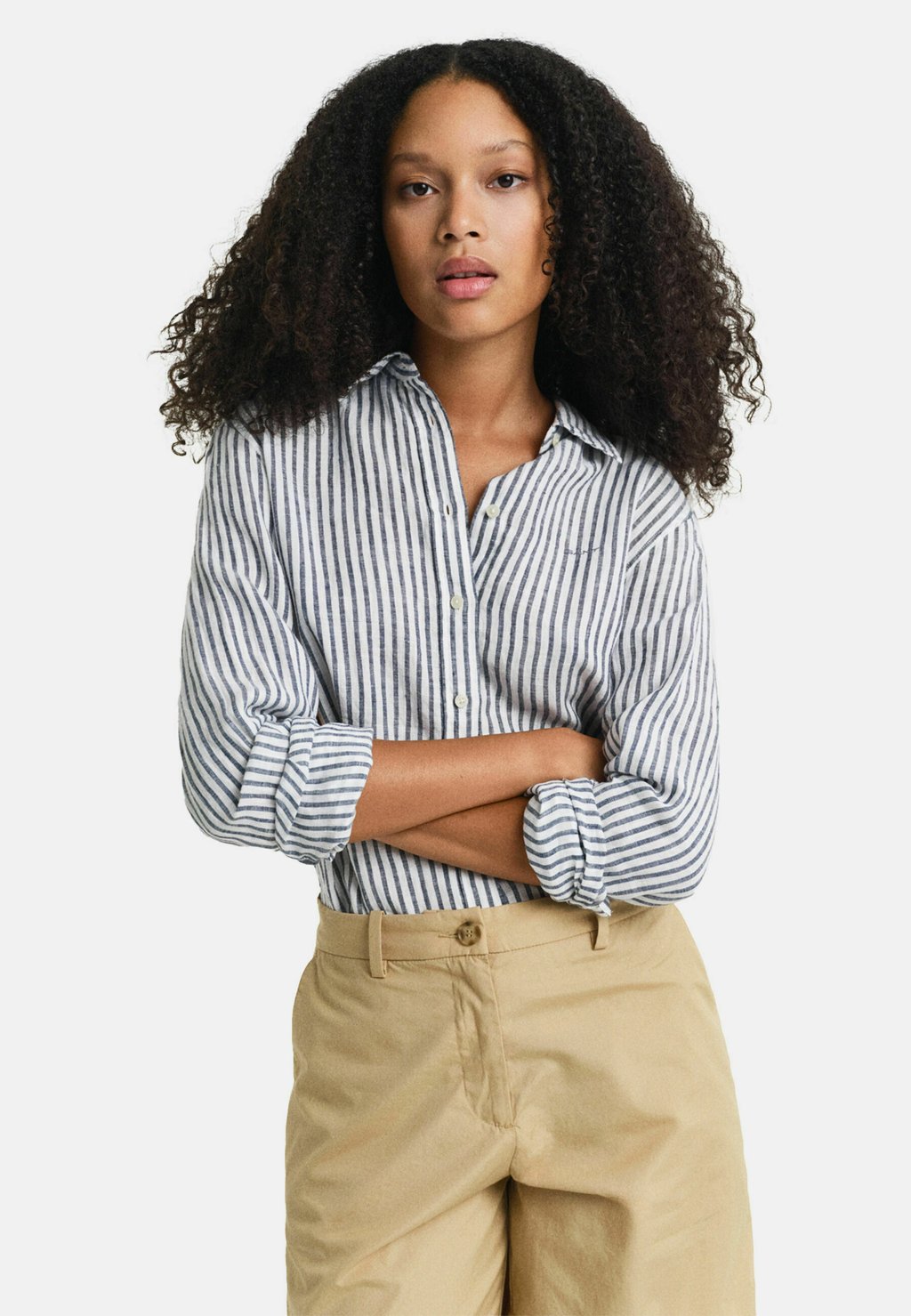 

Блузка на пуговицах REGULAR FIT STRIPED GANT, темно-синий