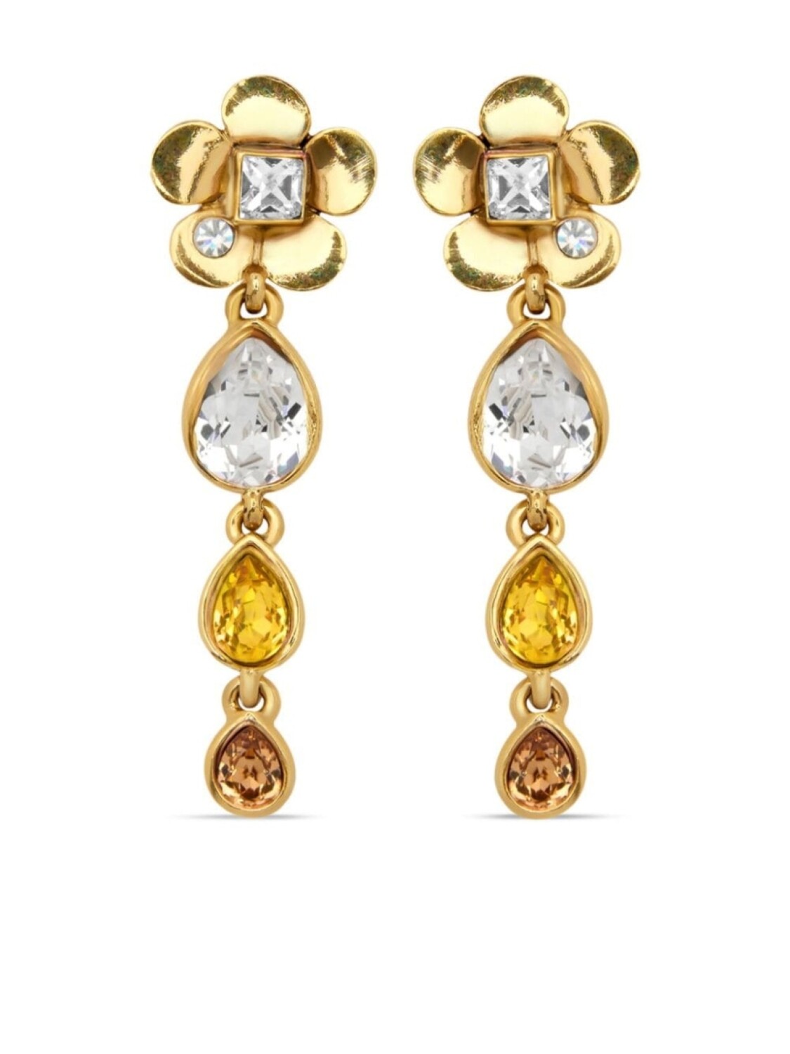 

Серьги-слезинки «Цветок» Oscar de la Renta, золотой
