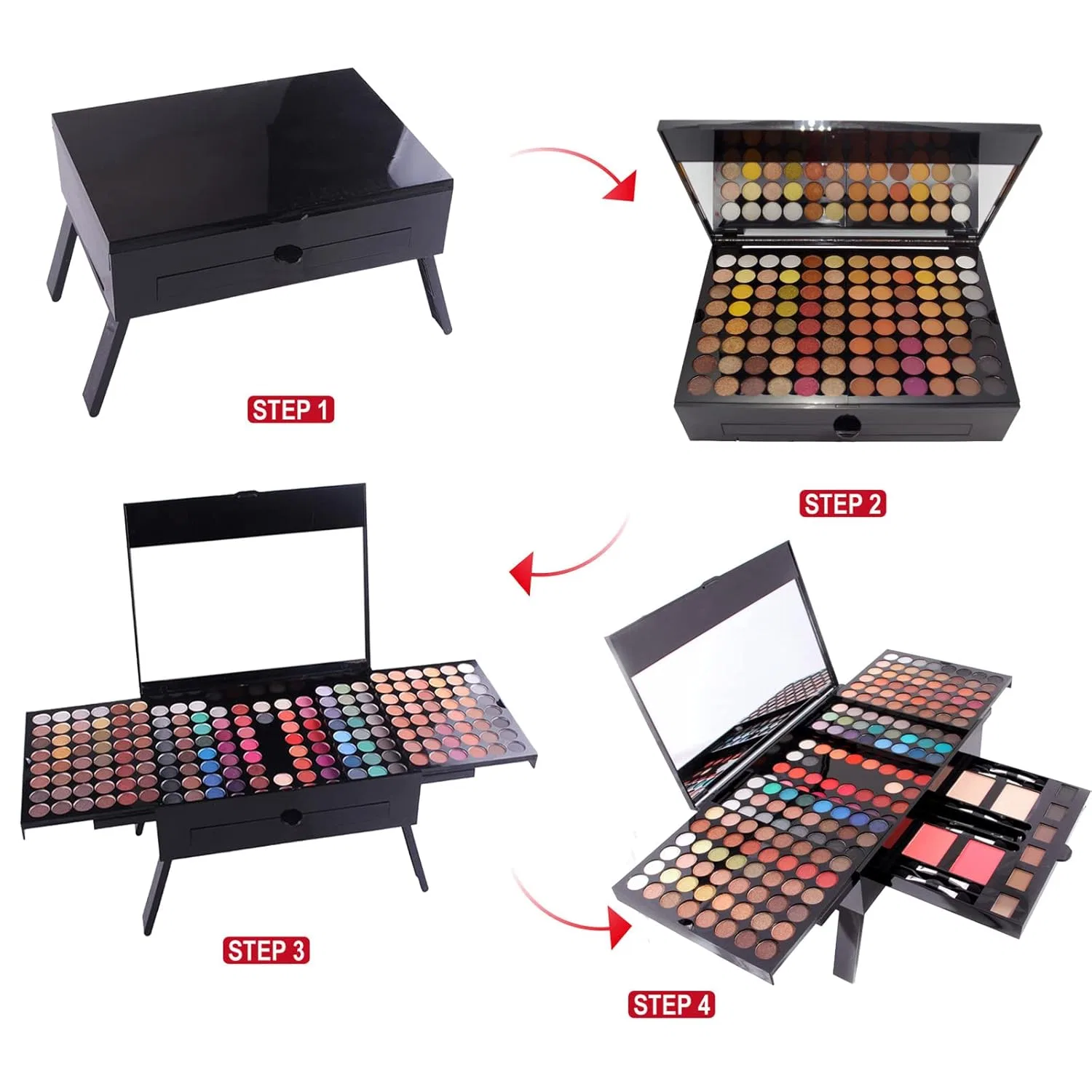 Многофункциональный набор для макияжа MKNZOME #D Jascherry, Vanity Case Make Up Set #D — фото 4