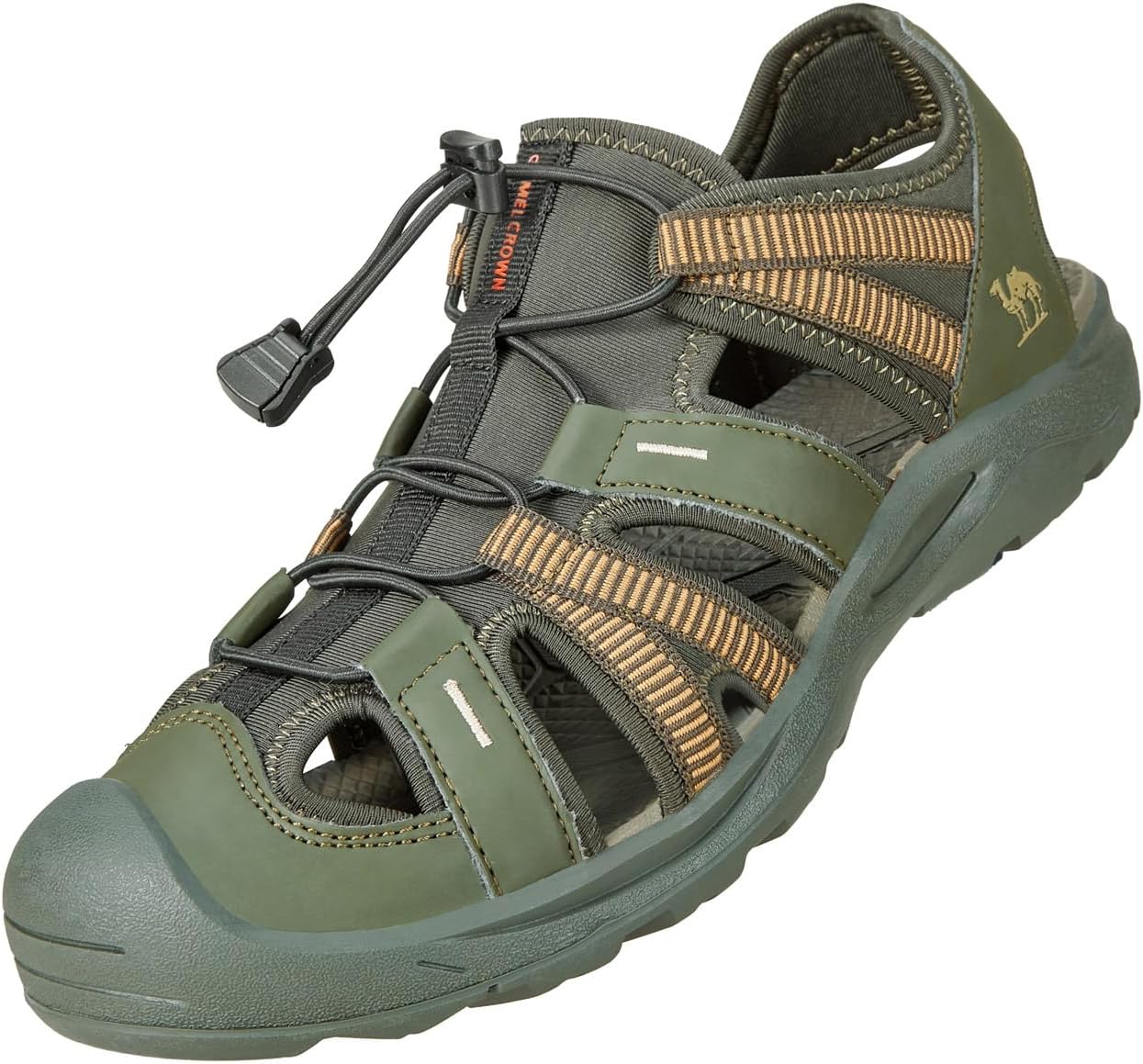 

Мужские водонепроницаемые походные сандалии CAMEL CROWN с закрытым носком, спортивные летние сандалии, сандалии для пляжа и активного отдыха на открытом воздухе, зеленый