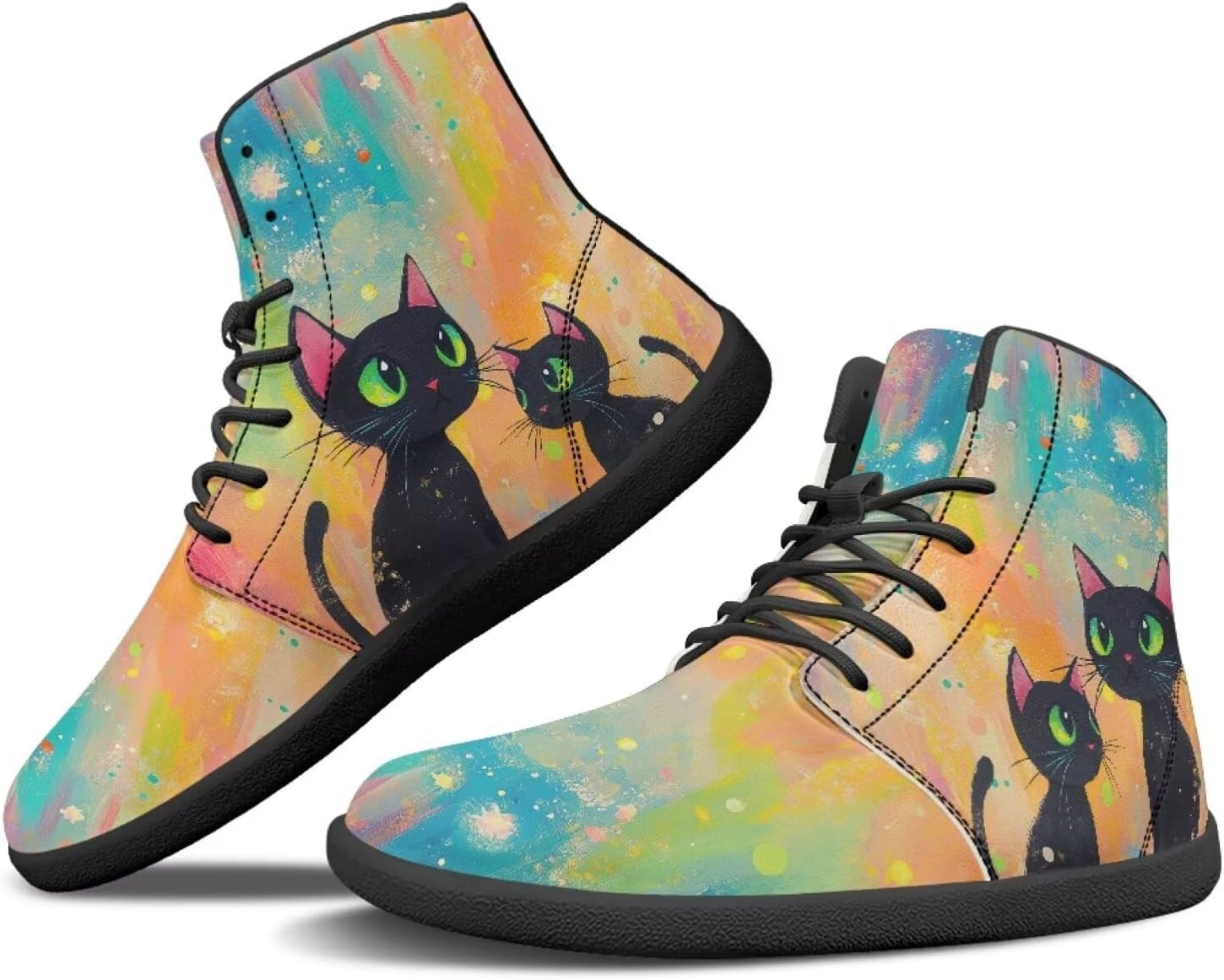 

Женские высокие кеды JoyLamoria с мраморным рисунком, спортивные туфли для ходьбы и тенниса, кожаные минималистичные обувь на шнуровке для улицы, черный