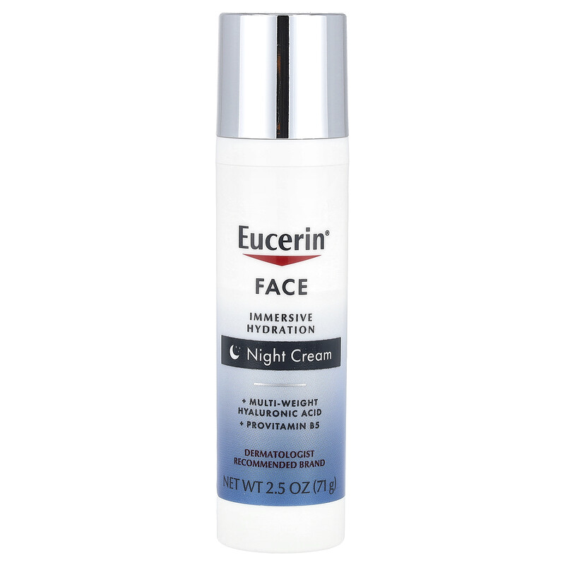 

Eucerin, Face, иммерсивный увлажняющий ночной крем, без отдушек, 71 г (2,5 унции)