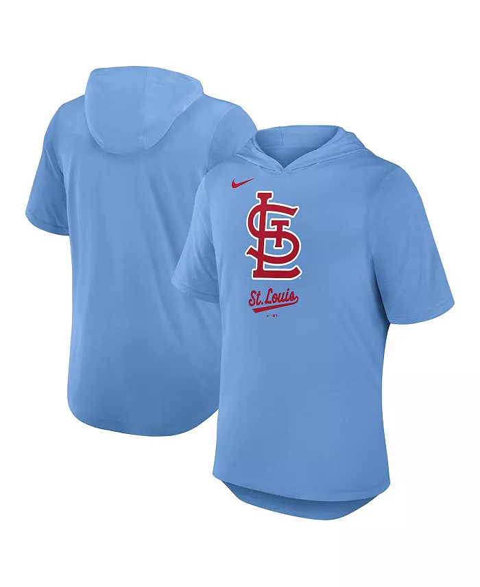 

Мужская светло-голубая трикотажная толстовка с капюшоном St. Louis Cardinals Performance T-Shirt Nike