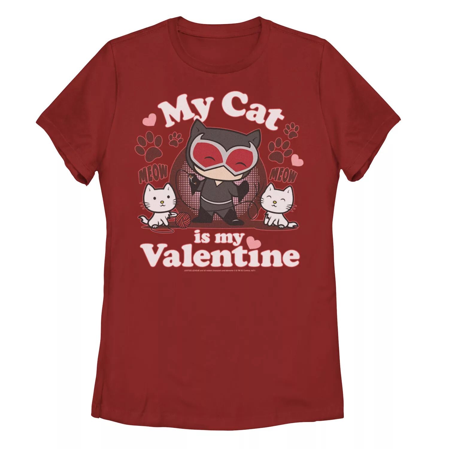 

Футболка с портретом «Женщина-кошка» для юниоров «My Cat Is My Valentine Chibi» Licensed Character