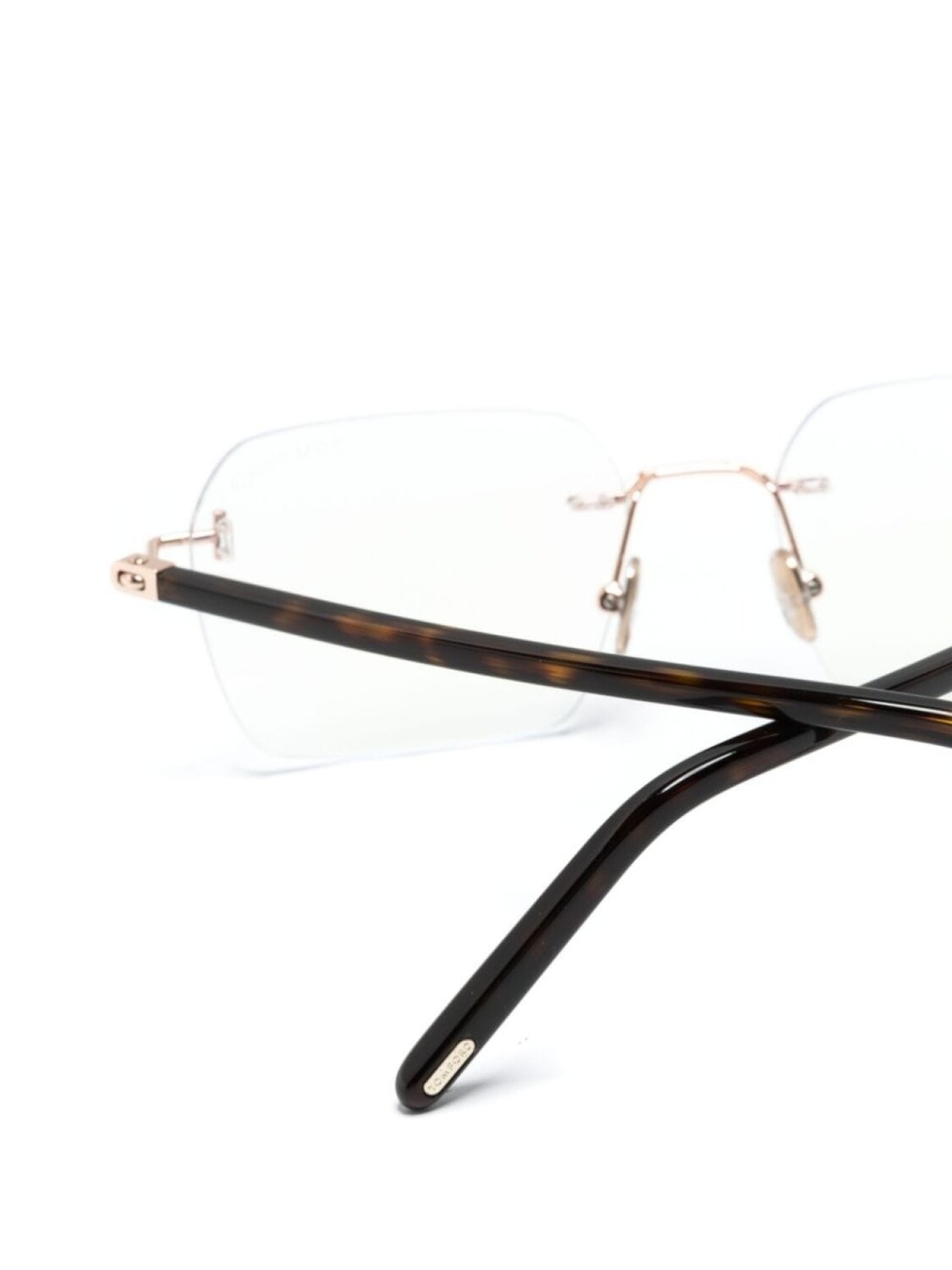 TOM FORD Eyewear очки в безободковой оправе, золотистый — фото 3