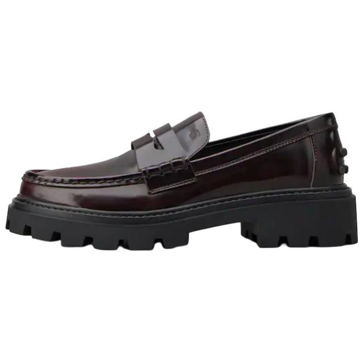 Полуматовые кожаные лоферы TOD'S