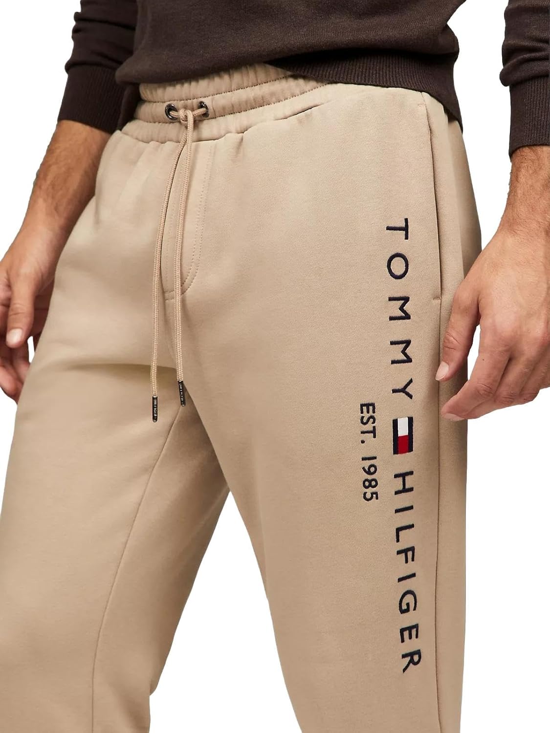 Мужские спортивные брюки с логотипом и карманами TOMMY HILFIGER, размер M, цвет P Navy, Beige — фото 3