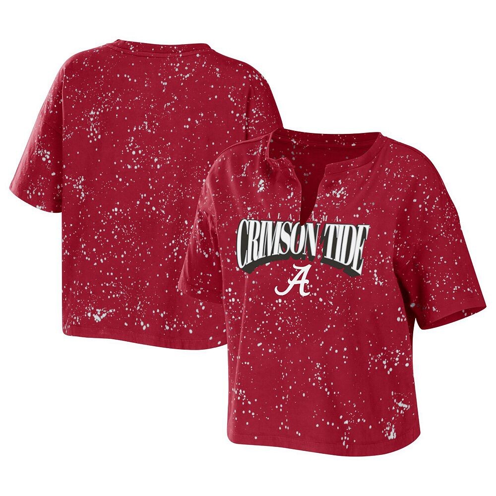 

Женская одежда Erin Andrews Crimson Alabama Crimson Tide Bleach Wash WEAR Укороченная футболка с вырезом и вырезом в виде брызг WEAR by Erin Andrews, цвет Ala Red