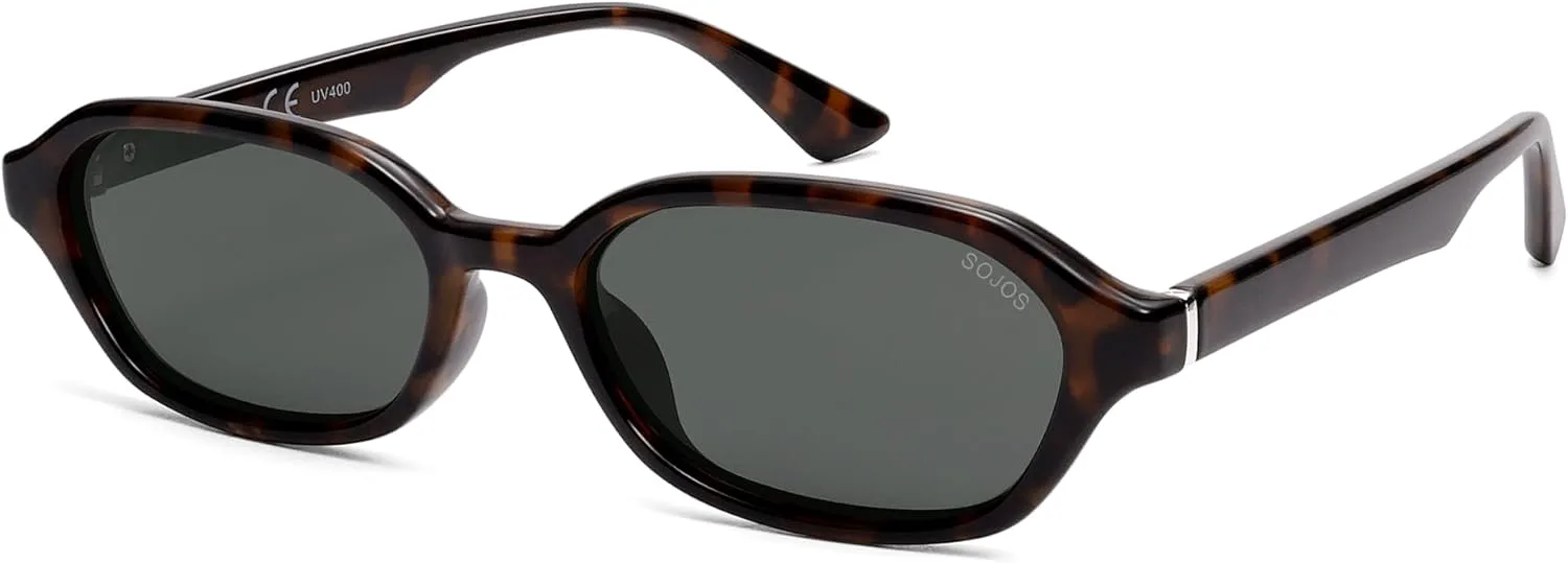 

Солнцезащитные очки SOJOS Retro Rectangle Polarized для женщин и мужчин, модные шестиугольные узкие, стильные, в духе Y2K, модель SJ2629, Dark Tortoise/Grey
