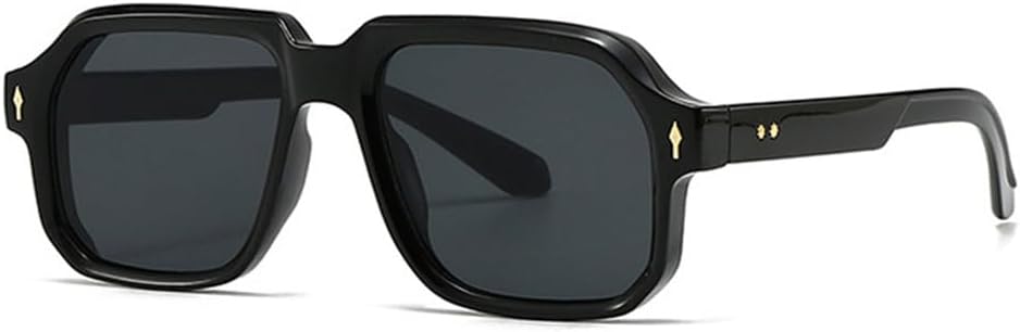 

Солнцезащитные очки с защитой UV400 для мужчин и женщин | Rivets Punk Big Frame | Линзы конфетных цветов для вождения и занятий спортом на открытом воздухе generic, Black Gray