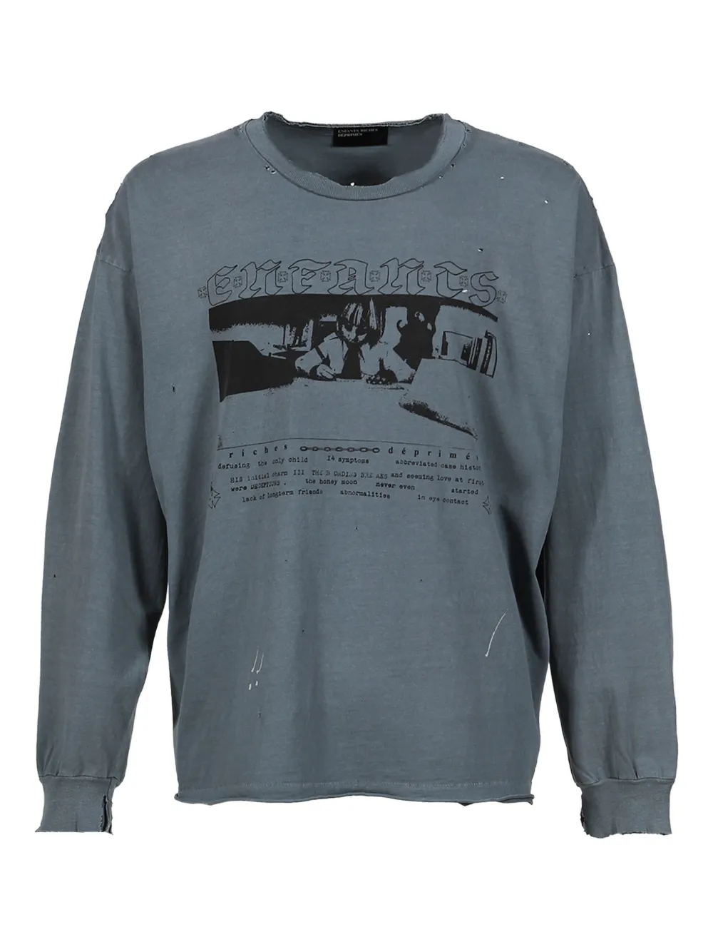 

Футболка Boy In Chains с длинными рукавами и графичным принтом Enfants Riches Déprimés, синий