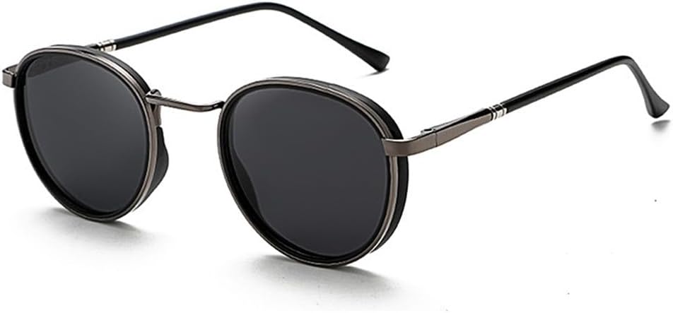 

Винтажные поляризованные круглые солнцезащитные очки для мужчин в стиле стимпанк с металлической оправой, солнцезащитные очки для женщин для вождения, рыбалки, вечеринок, с защитой от УФ-излучения UV400 KTUCN, C03 Gun Black